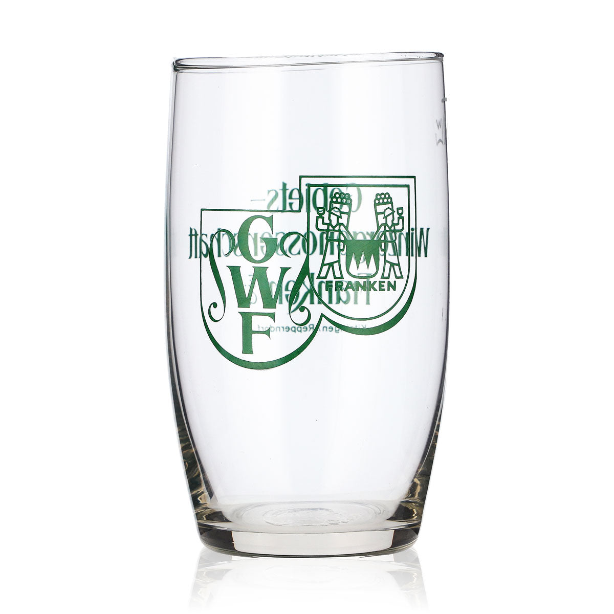 Franken Wein Glas Becherglas 0,1l Gebiets Winzergenossenschaft grünes Logo