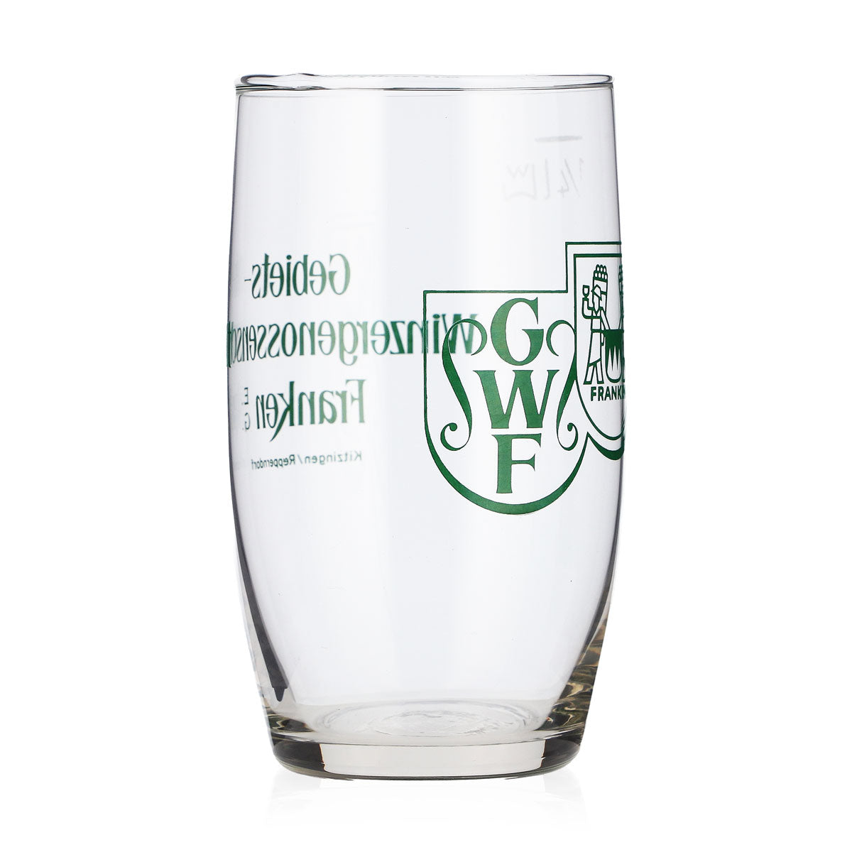 Franken Wein Glas Becherglas 0,1l Gebiets Winzergenossenschaft grünes Logo – Ansicht 3