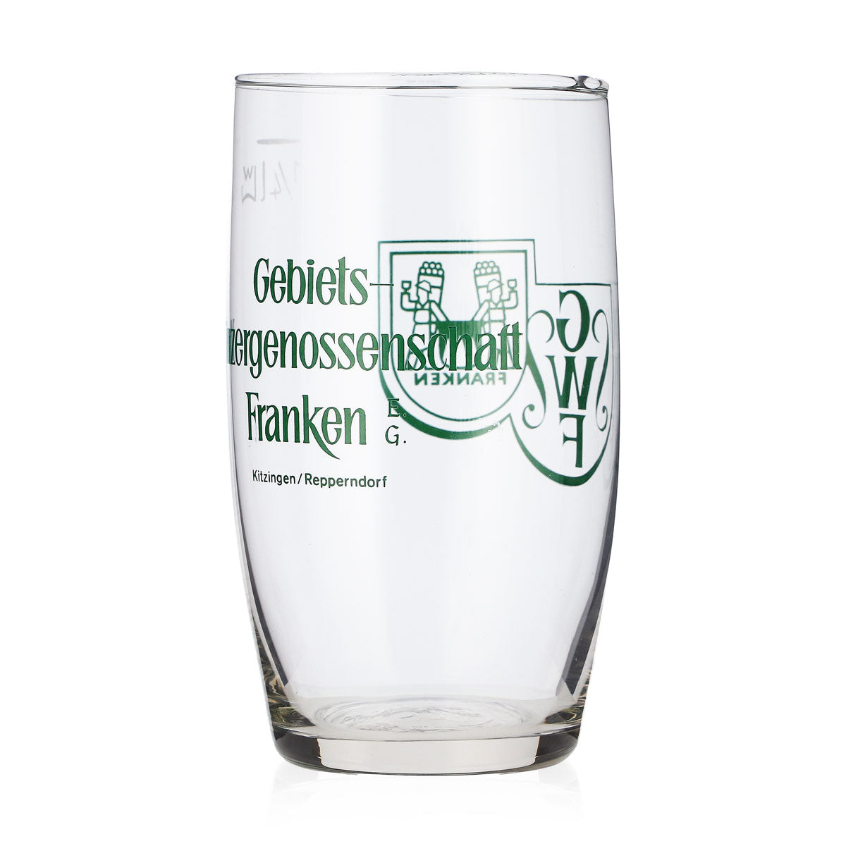 Franken Wein Glas Becherglas 0,1l Gebiets Winzergenossenschaft grünes Logo – Ansicht 4