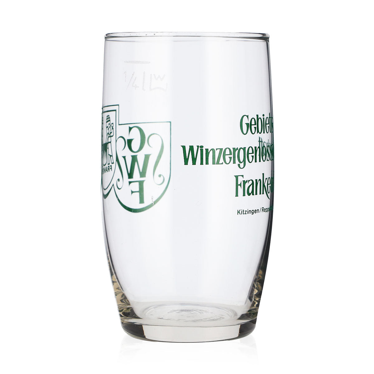 Franken Wein Glas Becherglas 0,1l Gebiets Winzergenossenschaft grünes Logo – Ansicht 5