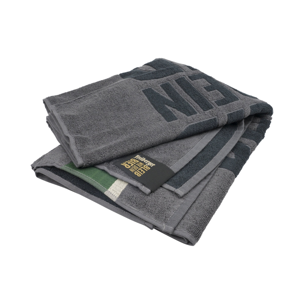 Freiberger Bier Handtuch 150x70cm Strand Badetuch Baumwolle grau Beachtowel
