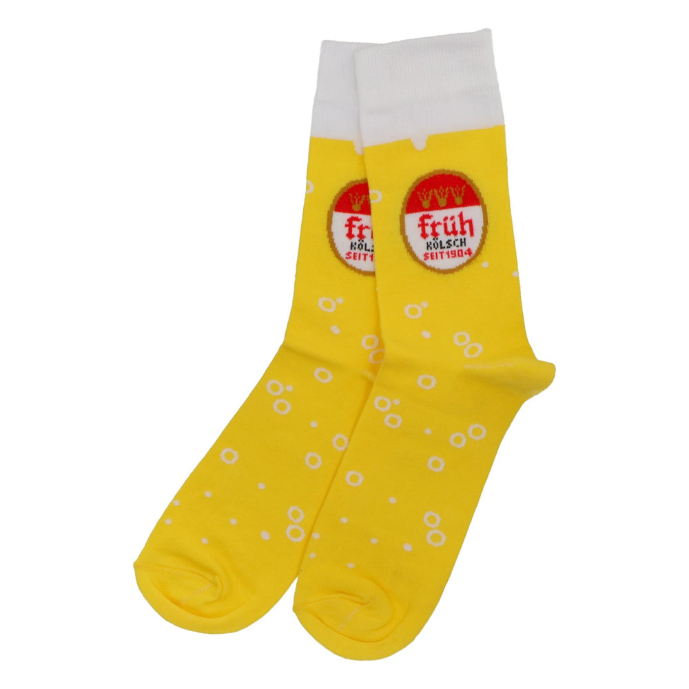 Früh Kölsch Bier Socken Strümpfe Freizeitsocken Größe 39-42 Gelb