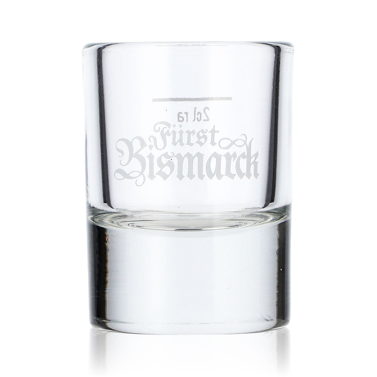 Fürst Bismarck Korn Glas 2cl Schurrbart am Glasboden Shotglas Schnapsglas