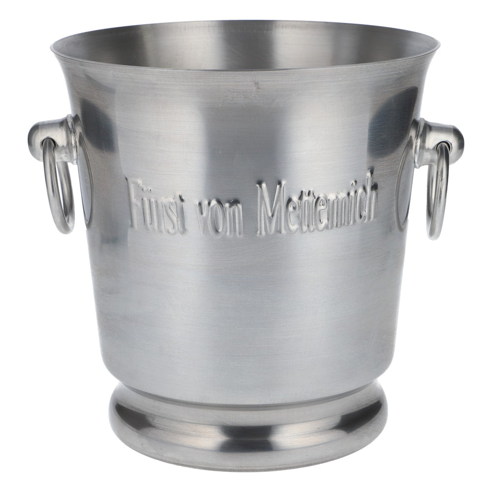 Fürst von Metternich Sekt Eiseimer Flaschenkühler Metall silber mit Henkel