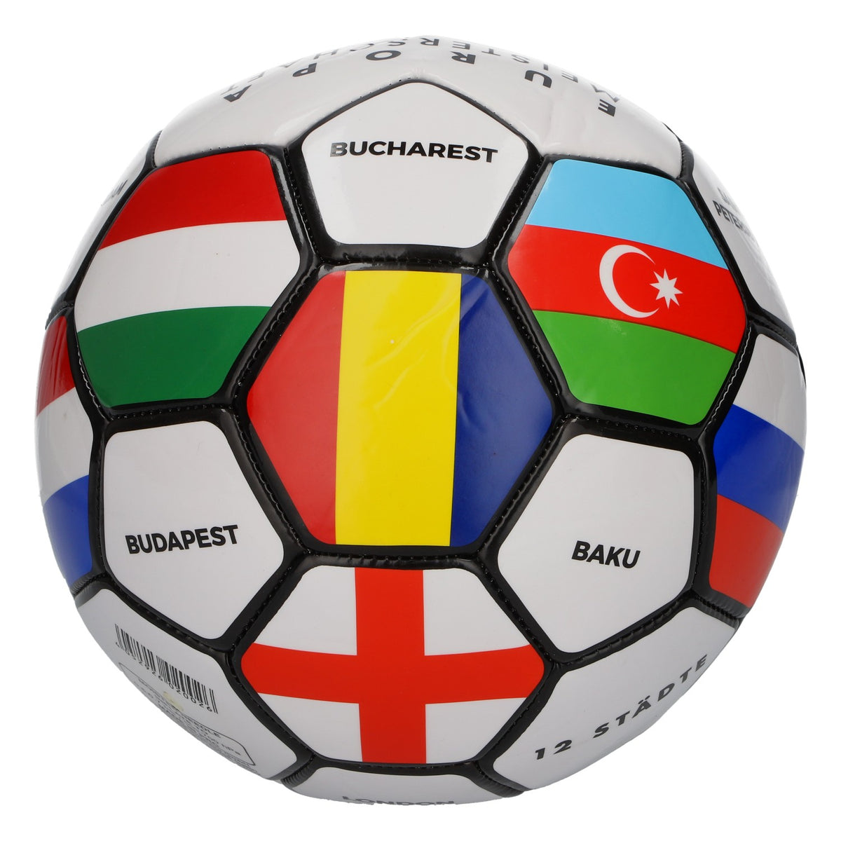 Fußball EM Fanball Fußball Europa Meisterschaft 12 Städte Weiß – Ansicht 3