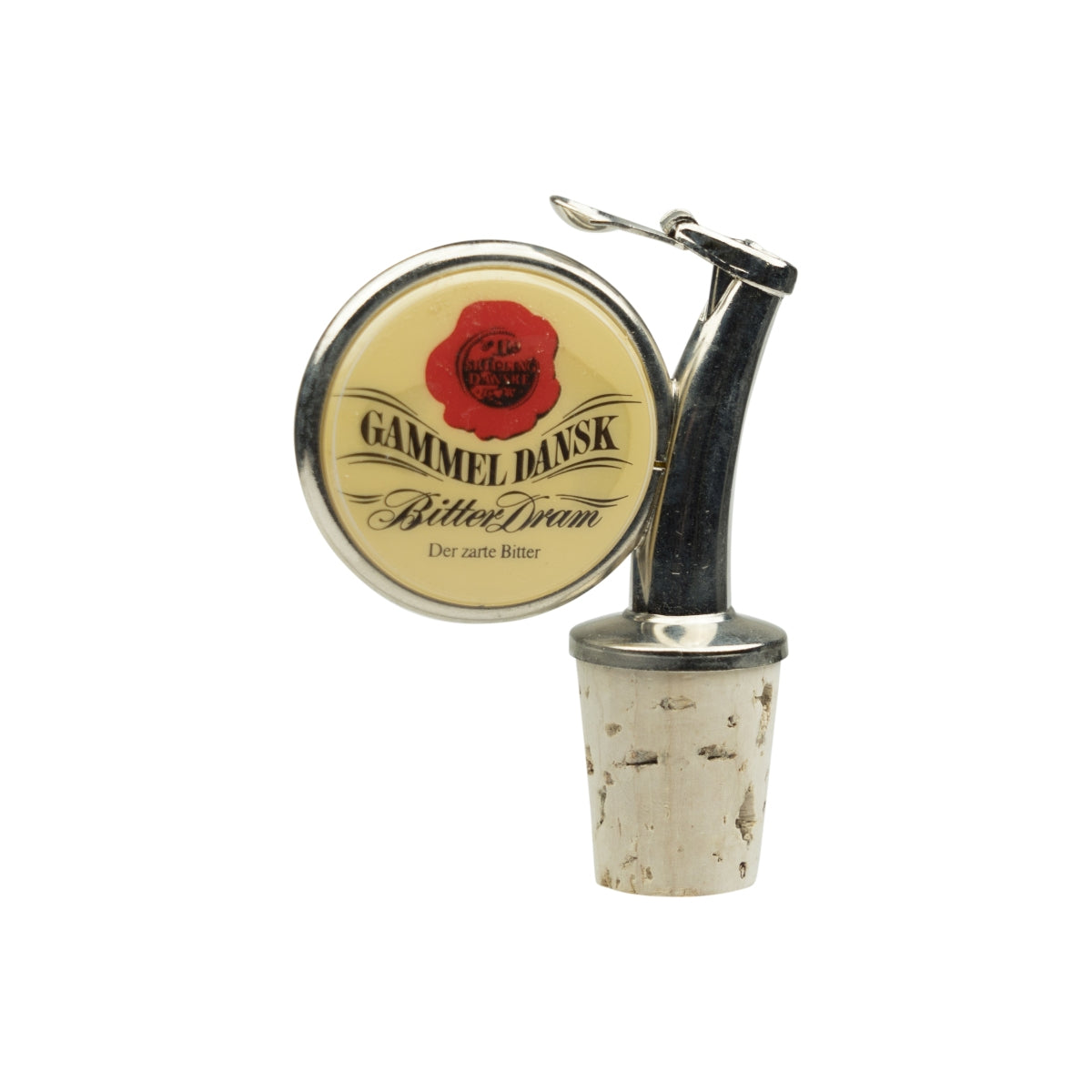 Gammel Dansk Bitter Ausgießer 0,7l Flasche Korkverschluß Dosierer Pourer Schnaps – Ansicht 2