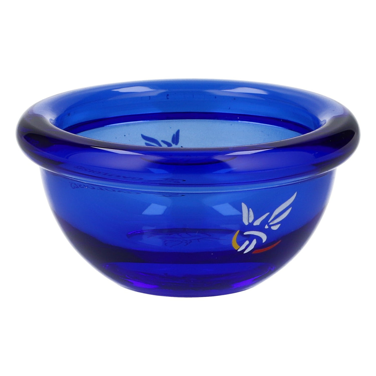 Gauloises Aschenbecher Glas mit Logo MINI rund blau Barzubehör Sammlerstück – Ansicht 3