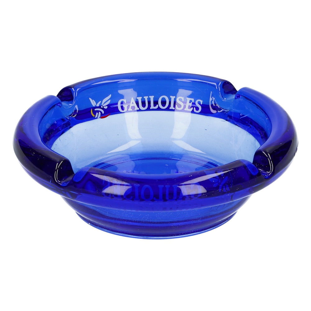 Gauloises Zigaretten Aschenbecher Blau Glas Klein 10,5 cm Raucher Zubehör Smoke
