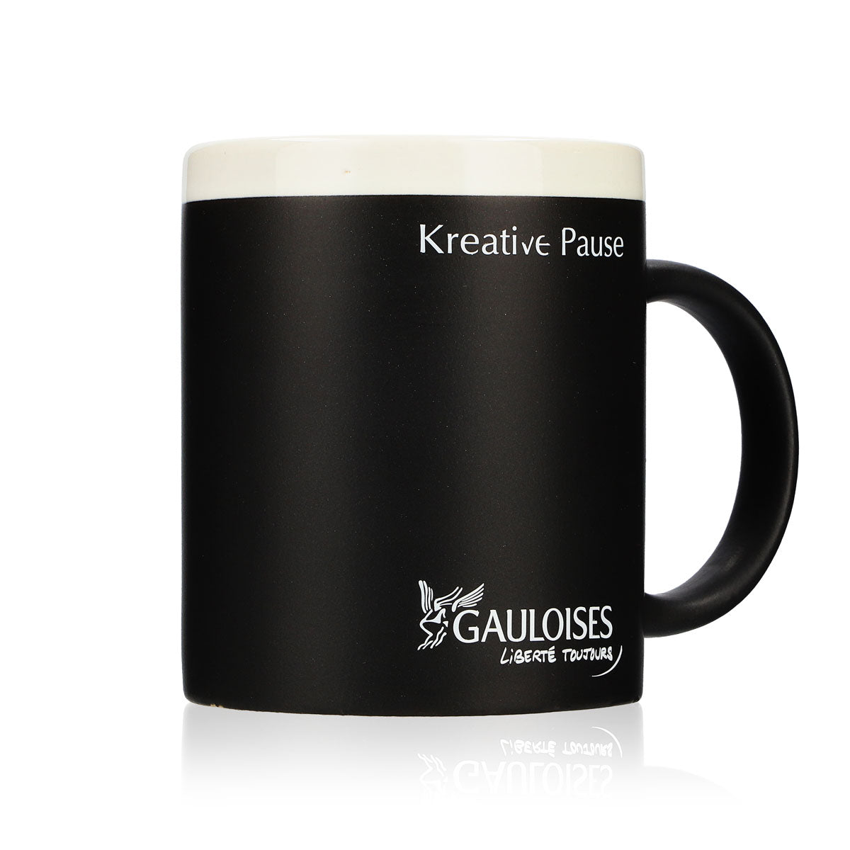 Gauloises Zigaretten Glas 0,31l Tasse Becher Schwarz zum Beschriften m. Kreide – Ansicht 2
