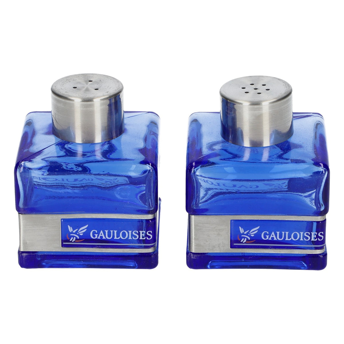Gauloises Zigaretten Salz-/Pfefferstreuer Glas Blau Barzubehör Küchenzubehör – Ansicht 2