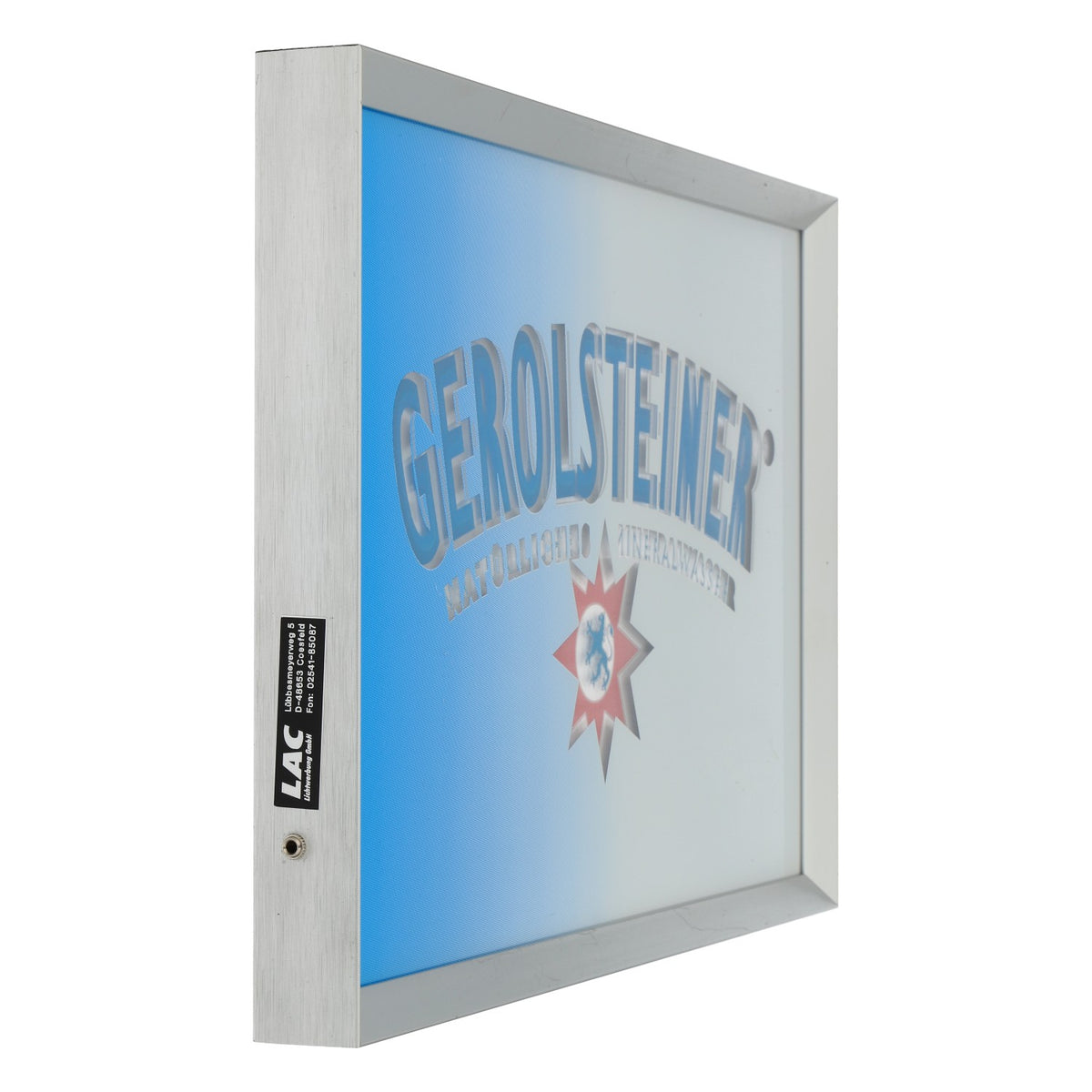 Gerolsteiner Alu LED Bilderrahmen Leuchtreklame Bar Deko 44x29x3cm – Ansicht 2