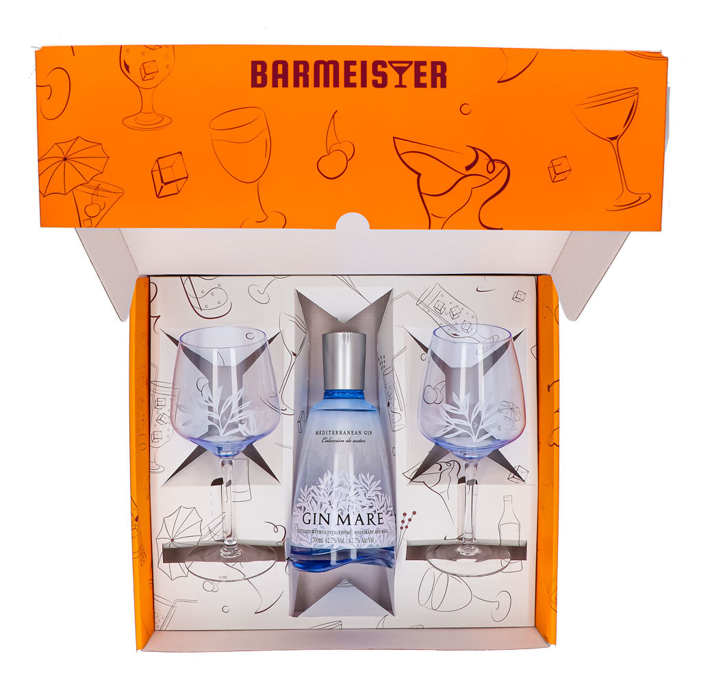 Gin Mare Geschenkset 0,7l 42,7% + Ballonglas Copa I Orange – Ansicht 3