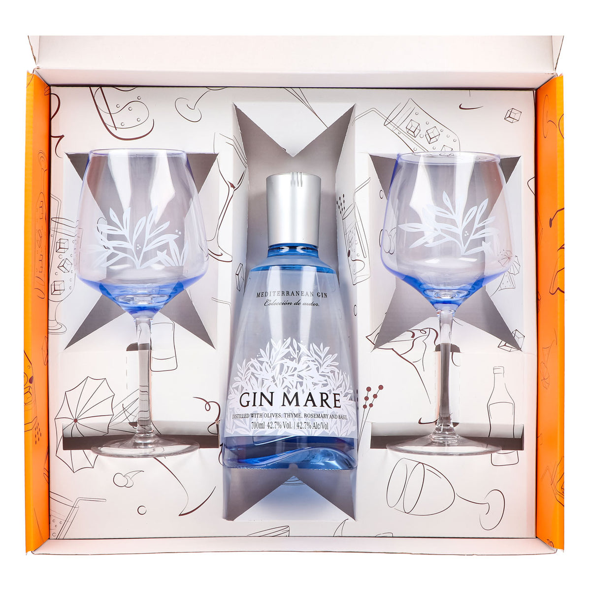 Gin Mare Geschenkset 0,7l 42,7% + Ballonglas Copa I Orange – Ansicht 4