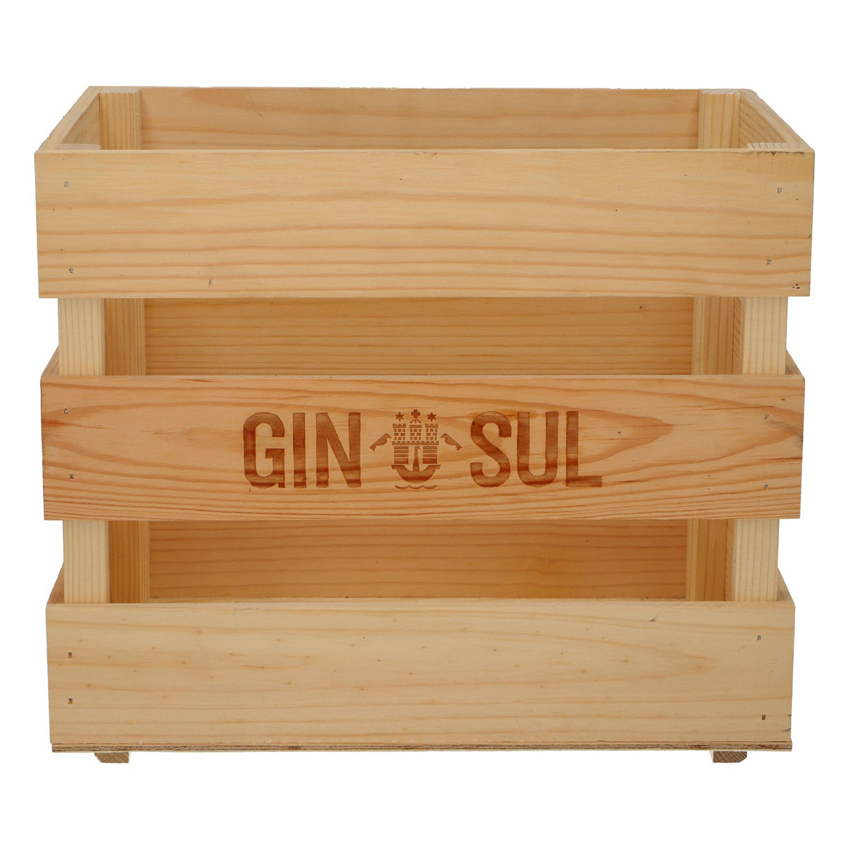 Gin Sul Holzkiste Flaschenträger für 2 Gin Flaschen Holz Kiste Bar Deko – Ansicht 2