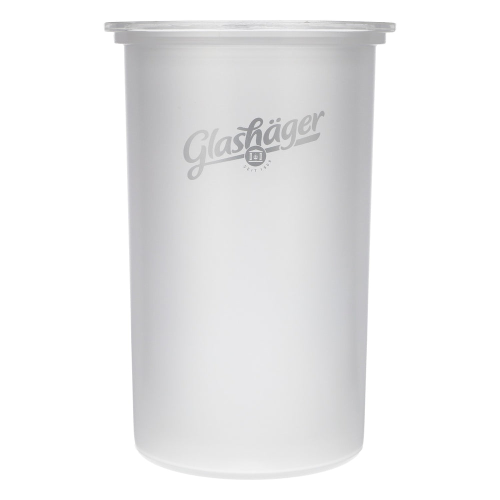Glashäger Wasser Flaschenkühler Doppelwandig Acryl Milchglas Logo