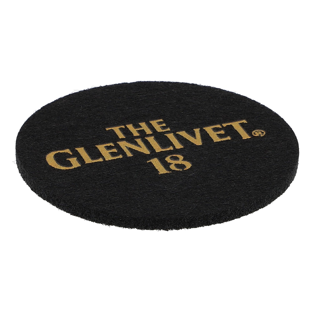 Glenlivet Whiskey Filz Untersetzer Glasuntersetzer Schwarz 6,2cm Durchmesser "Glenlivet 18"