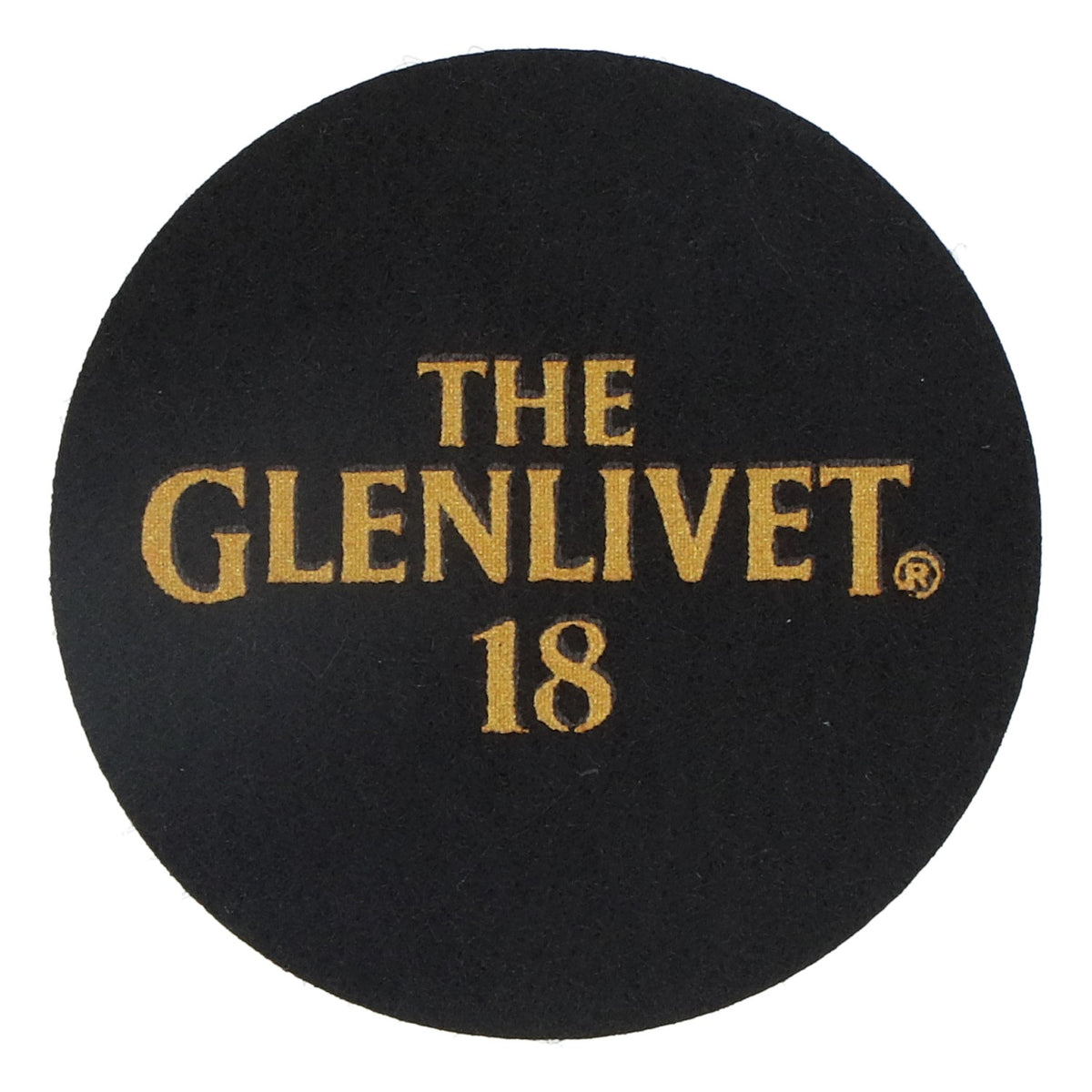 Glenlivet Whiskey Filz Untersetzer Glasuntersetzer Schwarz 6,2cm Durchmesser "Glenlivet 18" – Ansicht 2