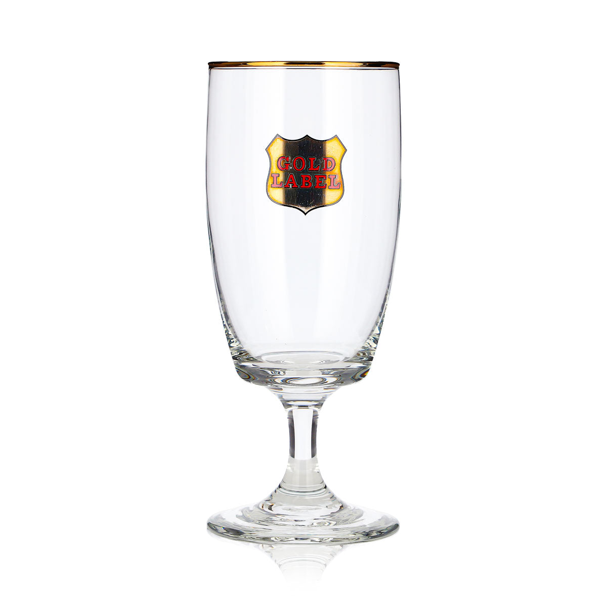 Gold Label Bier Glas 0,24l Pokal Goldrand goldenes Logo – Ansicht 2