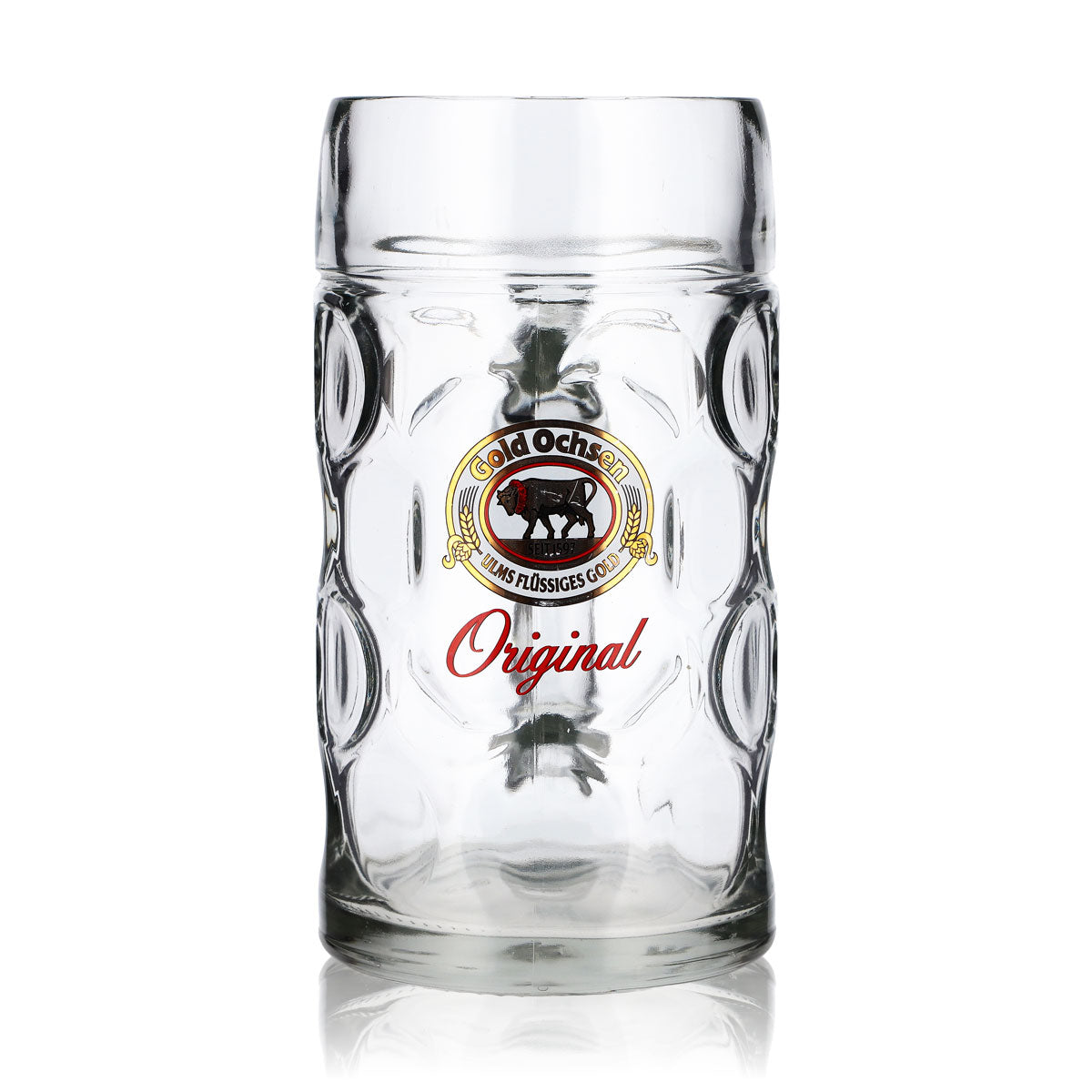 Gold Ochsen Bier Glas 1l Krug
