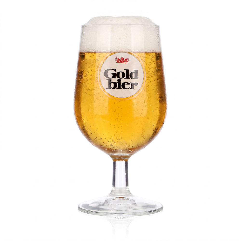 Goldbier Glas 0,25l Pokal Calice Anversa fv B Ware gebraucht