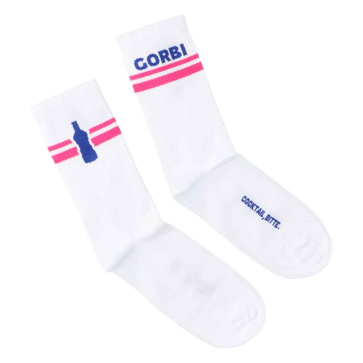 Gorbatschow Socken Weiß Pinke Streifen Größe 37-41 Unisex Tennissocken Strümpfe