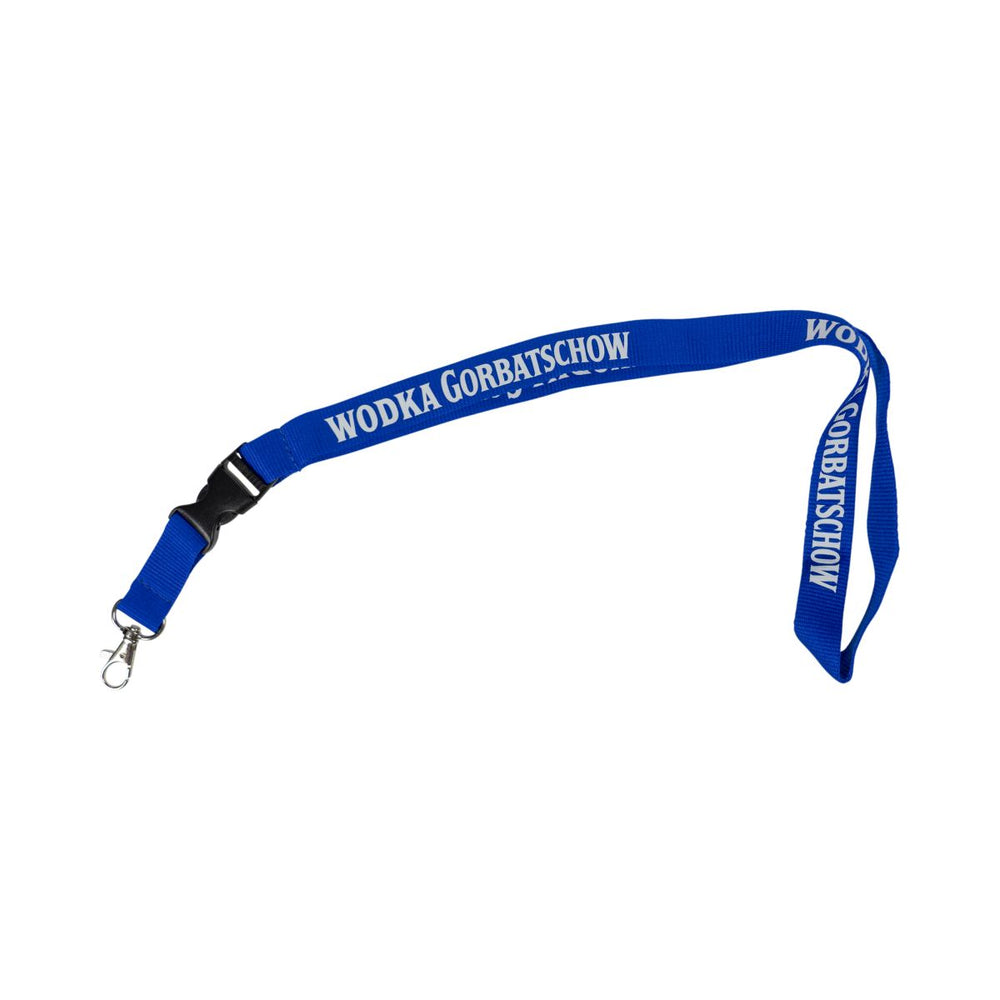 Gorbatschow Vodka Schlüsselband Blau Karabiner Lanyard Batchholder Accessoir