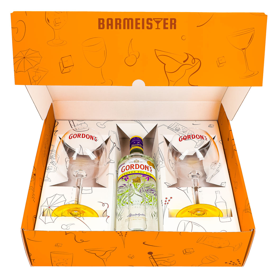 Gordons Gin Geschenkset 0,7l 37,5% + Ballonglas Copa I Orange – Ansicht 2