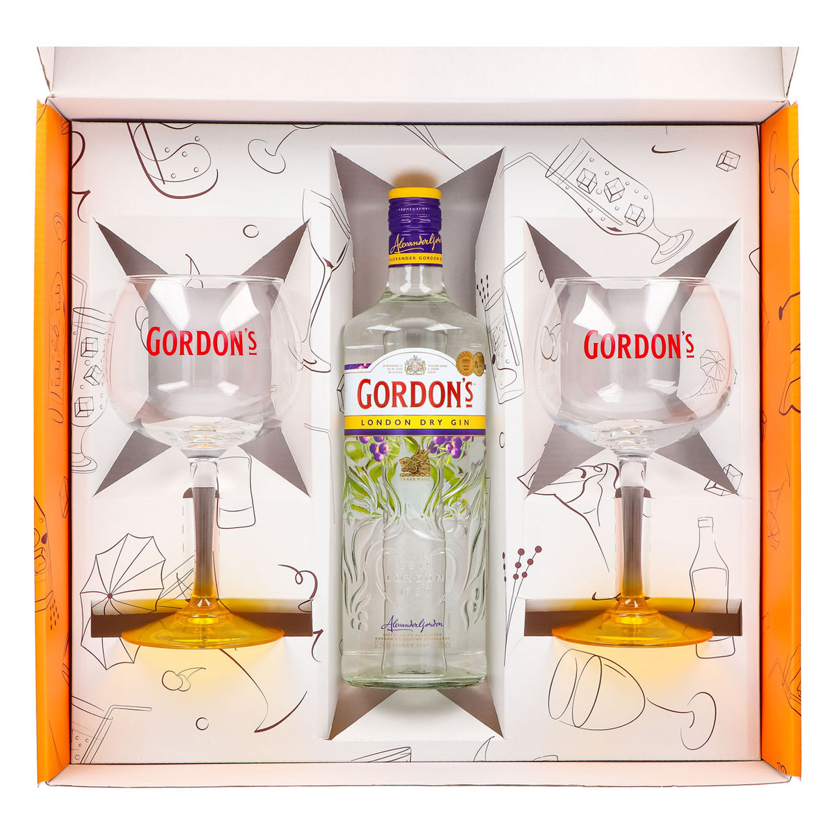 Gordons Gin Geschenkset 0,7l 37,5% + Ballonglas Copa I Orange – Ansicht 4