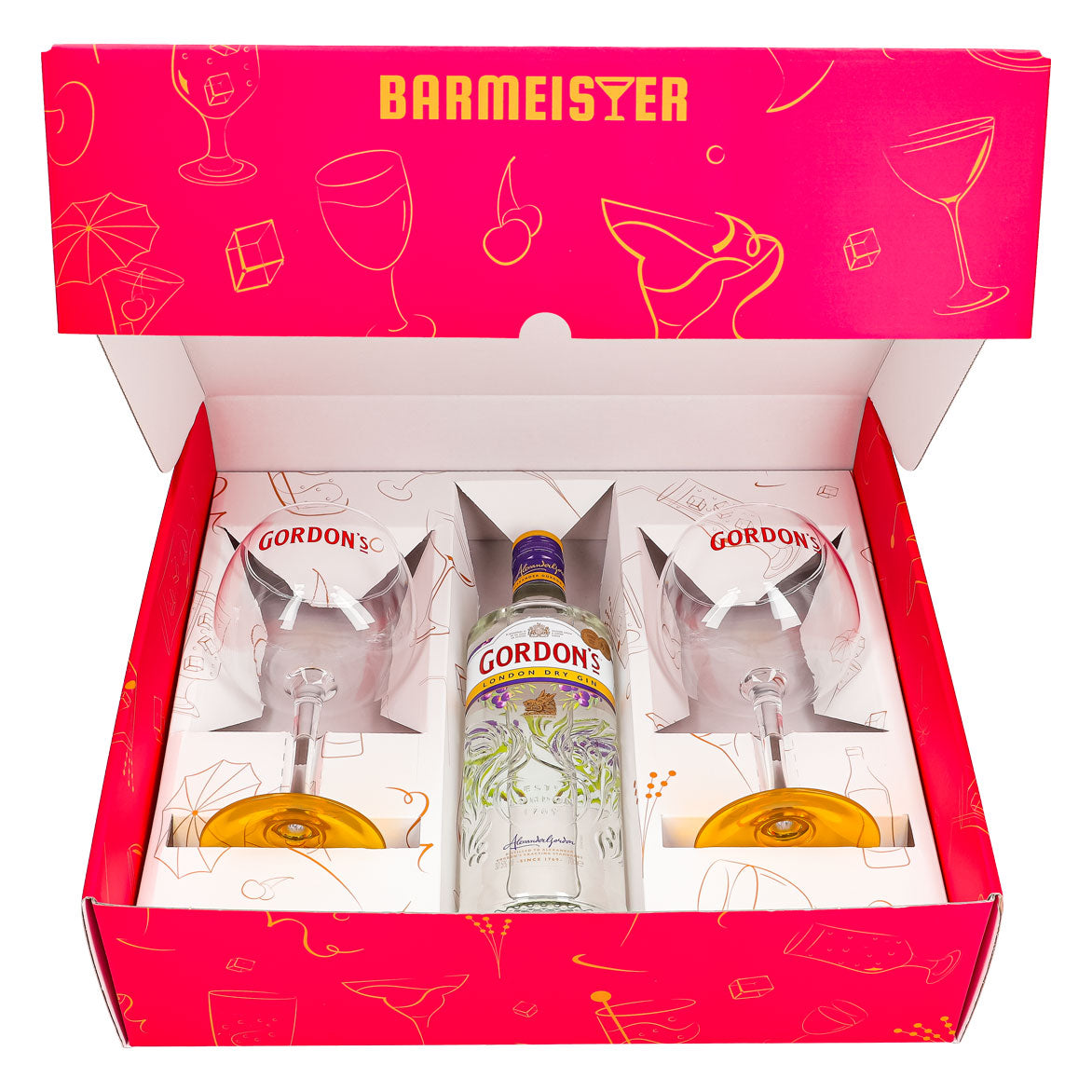 Gordons Gin Geschenkset 0,7l 37,5% + Ballonglas Copa I Pink – Ansicht 2