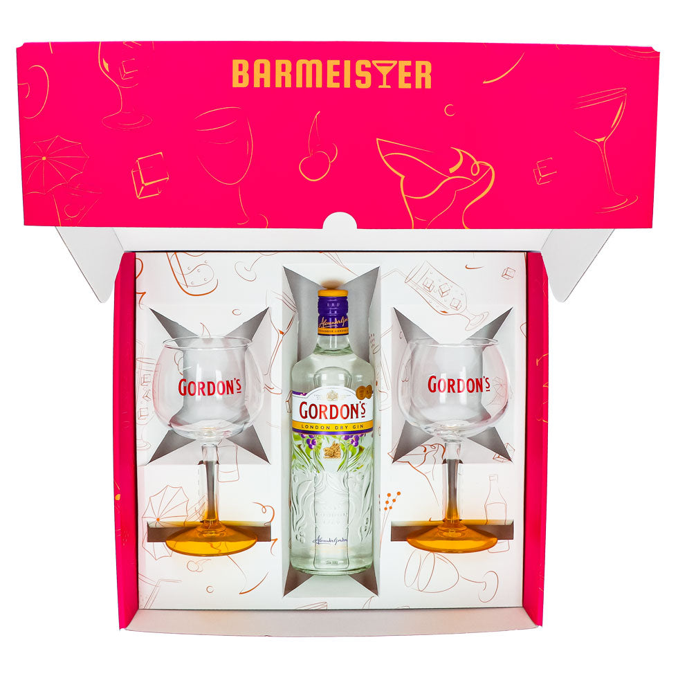 Gordons Gin Geschenkset 0,7l 37,5% + Ballonglas Copa I Pink – Ansicht 3