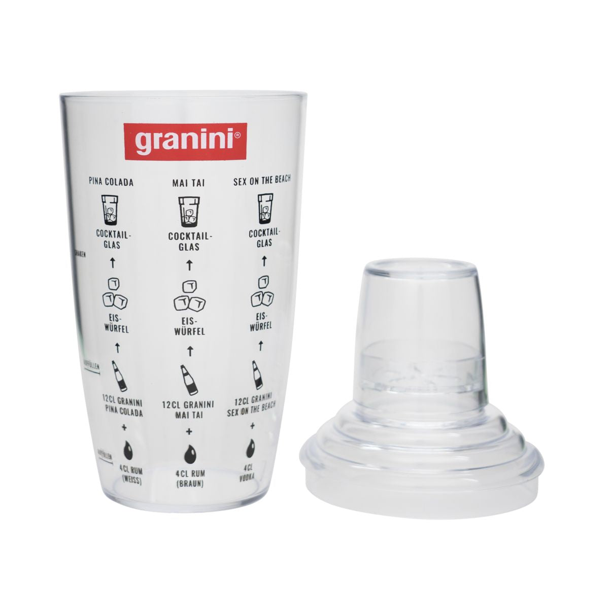 Granini Cocktail Shaker Messbecher mit Rezepten Mixingglas Barzubehör Hausbar – Ansicht 2