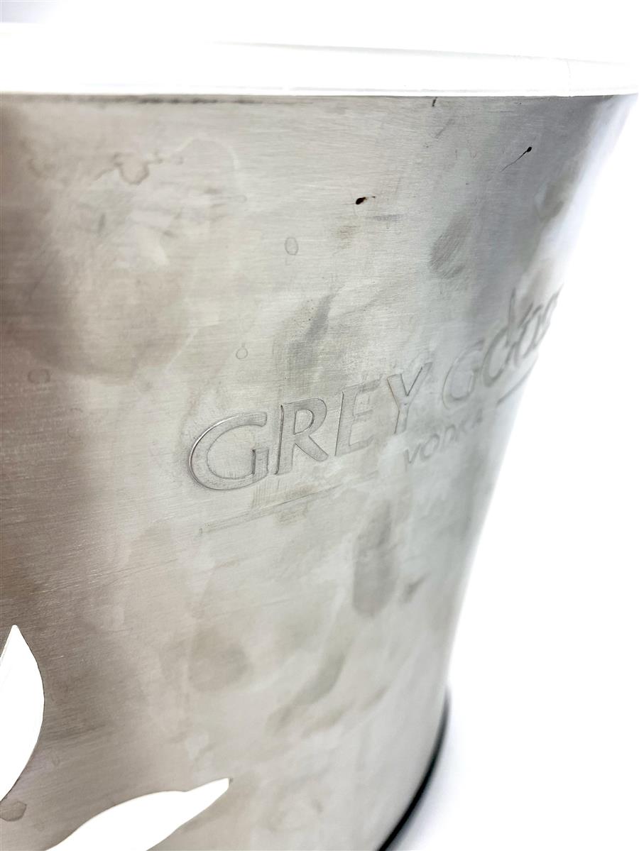 Grey Goose Vodka Eiswürfelbehälter Flaschenkühler Magnum Silber rund alt – Ansicht 4