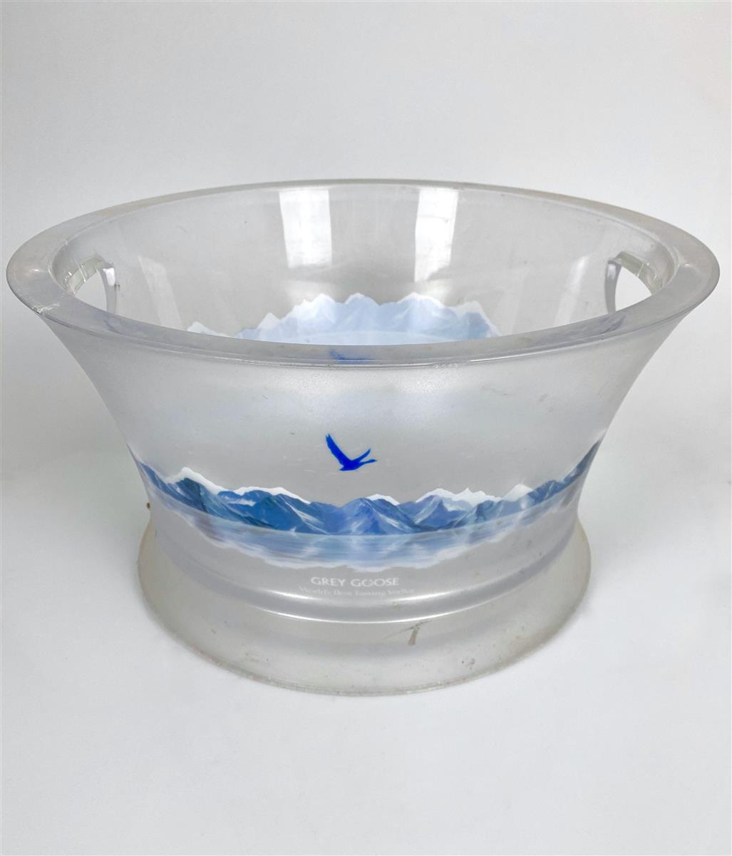 Grey Goose Vodka Eiswürfelbehälter Flaschenkühler Magnum alte Version dickes Plexiglas