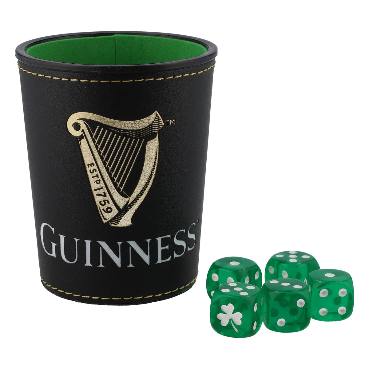 Guinness Bier Würfelspiel Knobelbecher Spieleabend Grüne Würfel – Ansicht 2