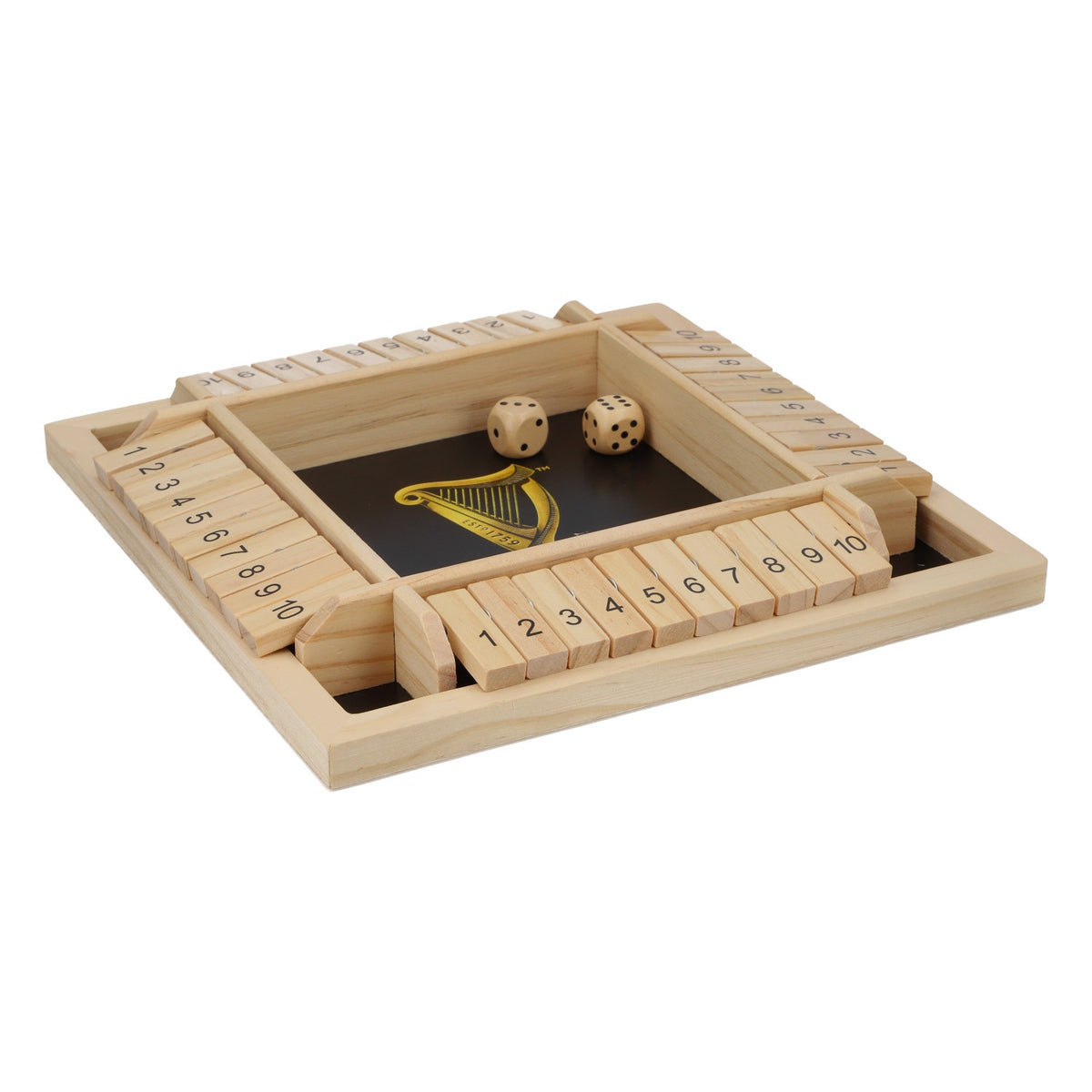 Guinness Bier Würfelspiel Shut The Box Holz neu braun – Ansicht 2