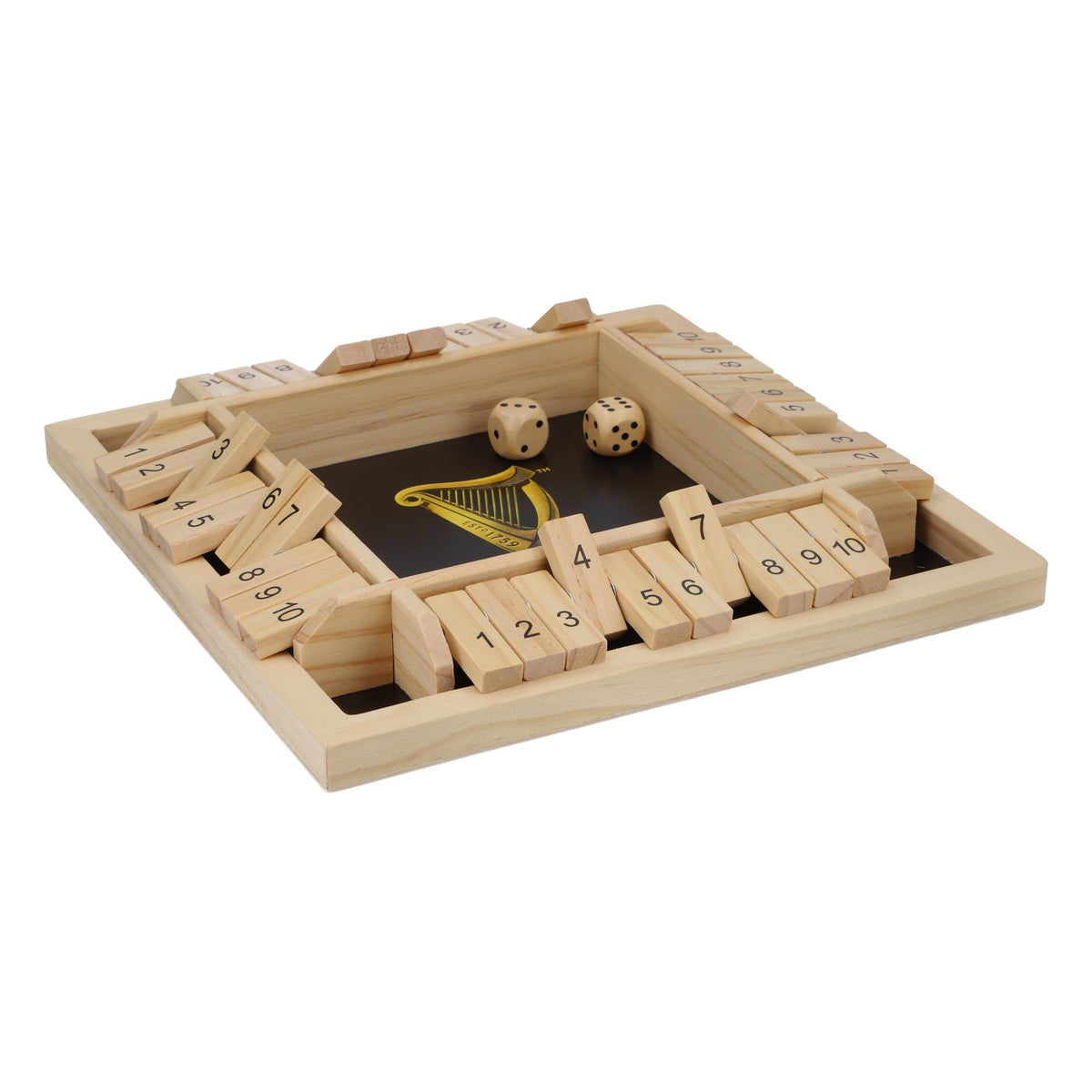 Guinness Bier Würfelspiel Shut The Box Holz neu braun – Ansicht 3