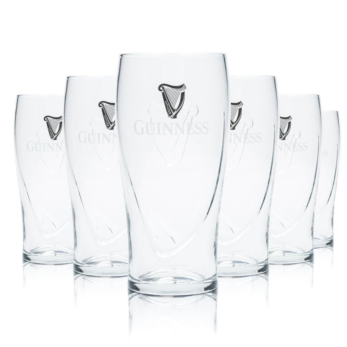 Guinness Gläser 6er Set 0,5l Gravity Pintglas mit Harfen-Relief Stout Irish – Ansicht 2