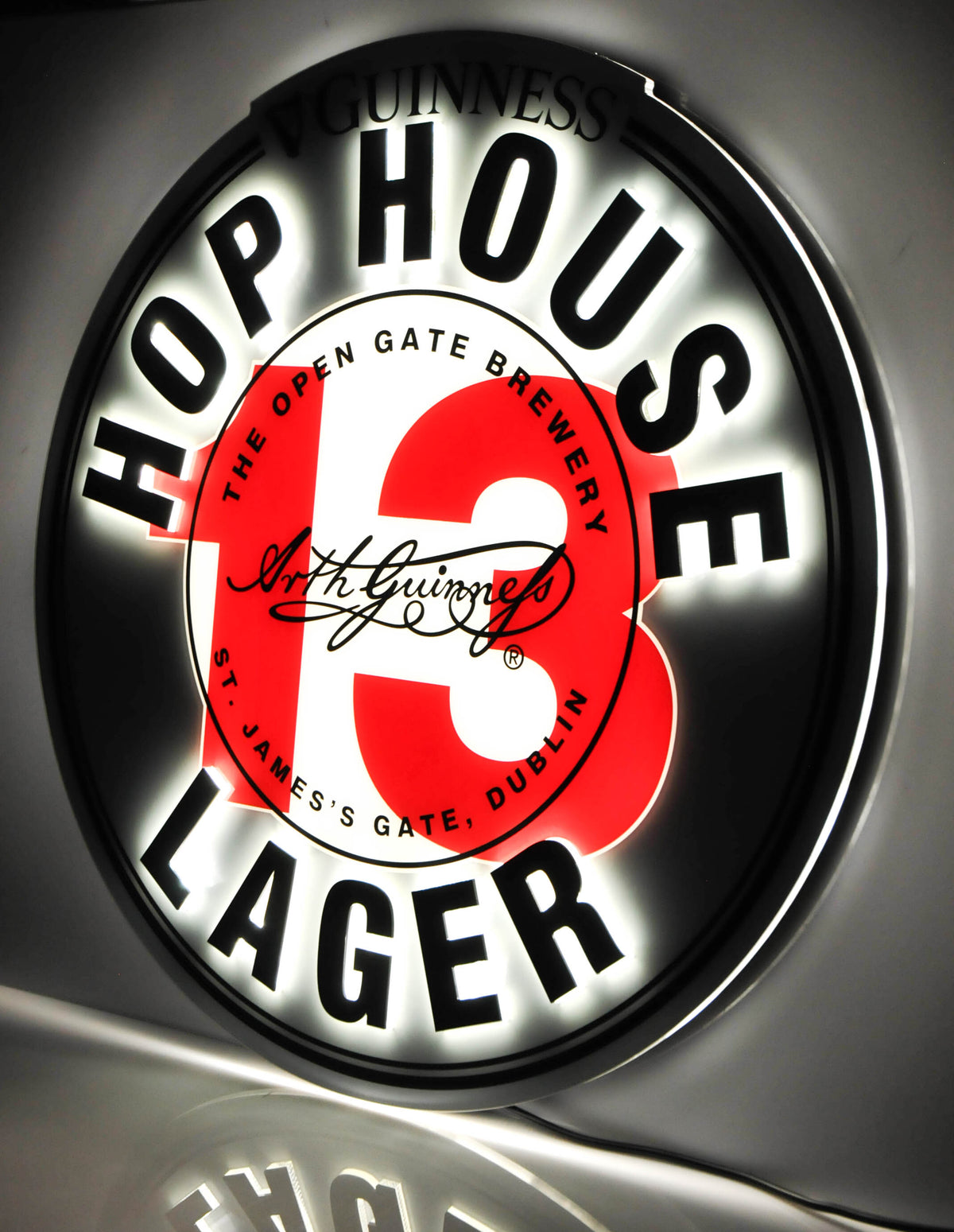 Guinness Leuchtreklame Hop House LED Wall Sign Wandschild Illumi Bar Kneipe UK
