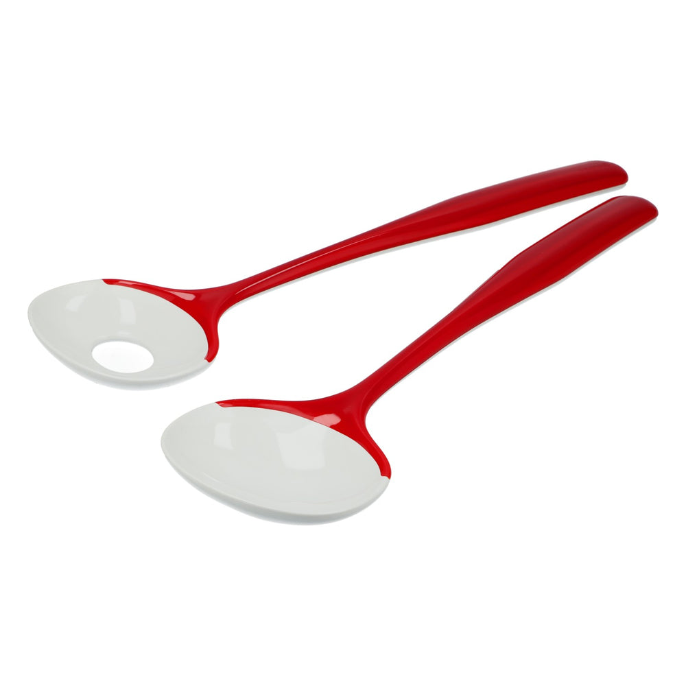 Guzzini Salatbesteck "Vintage" rot/weiß Kunststoff Servierbesteck Set 2-teilig