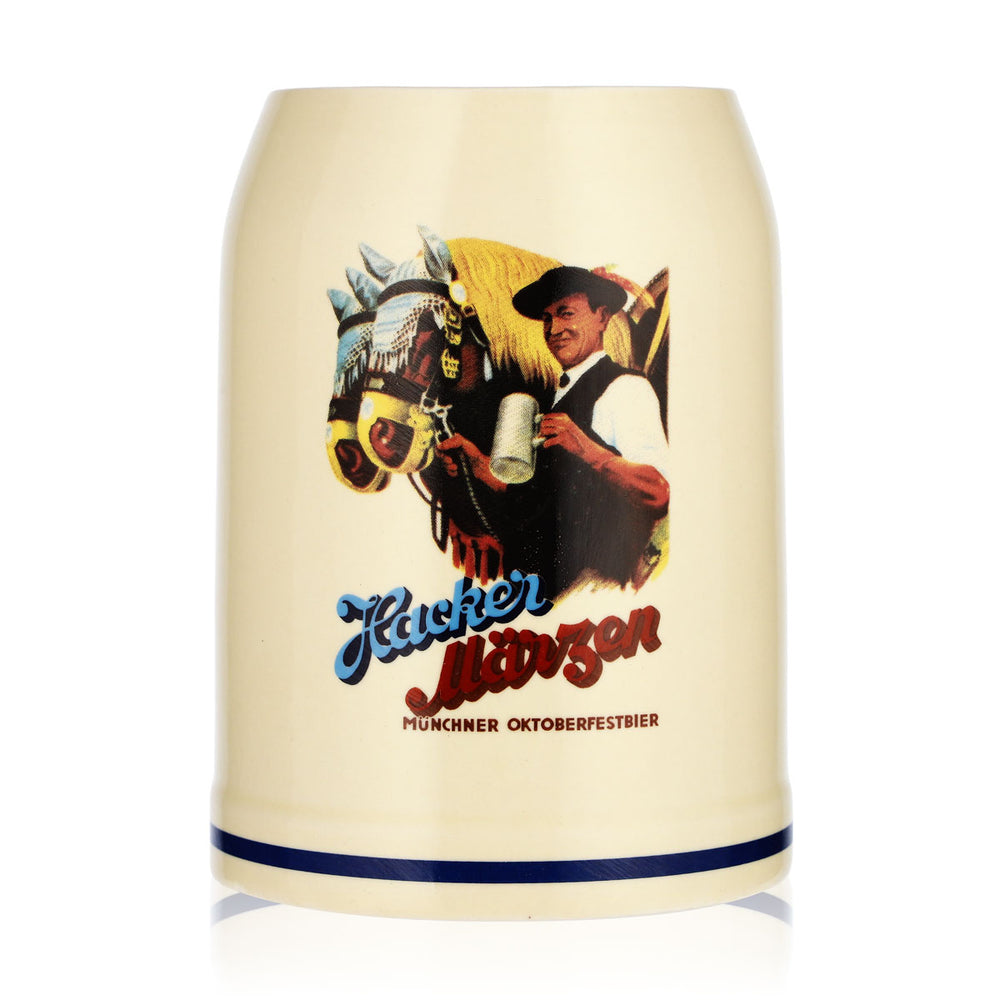 Hacker Märzen Bier Glas 0,5l Tonkrug Münchner Oktoberfestbier Ton