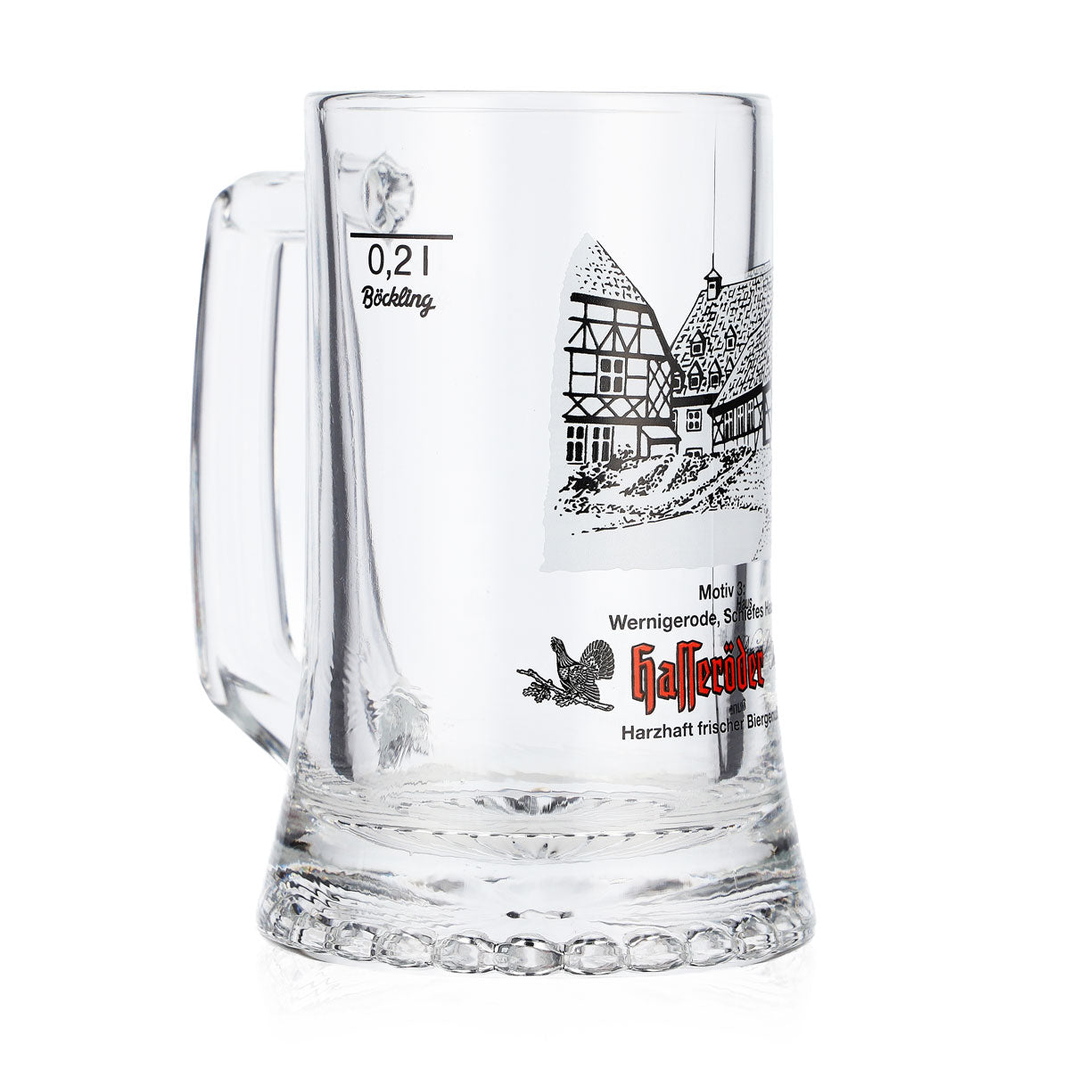 Hasseröder Bier Glas Bierkrug 0,2l Motiv 3 Wernigerode Schiefes Haus Böckling – Ansicht 2
