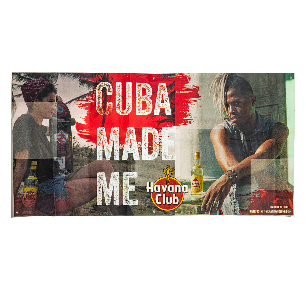 Havana Club Rum Glas Banner 200x100 cm "Cuba made me" Filz Fahne