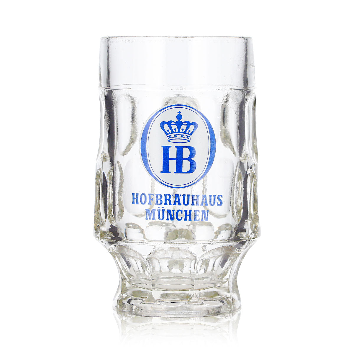 HB München Bier Glas 0,25l Krug Relief blau/weißes Logo – Ansicht 2
