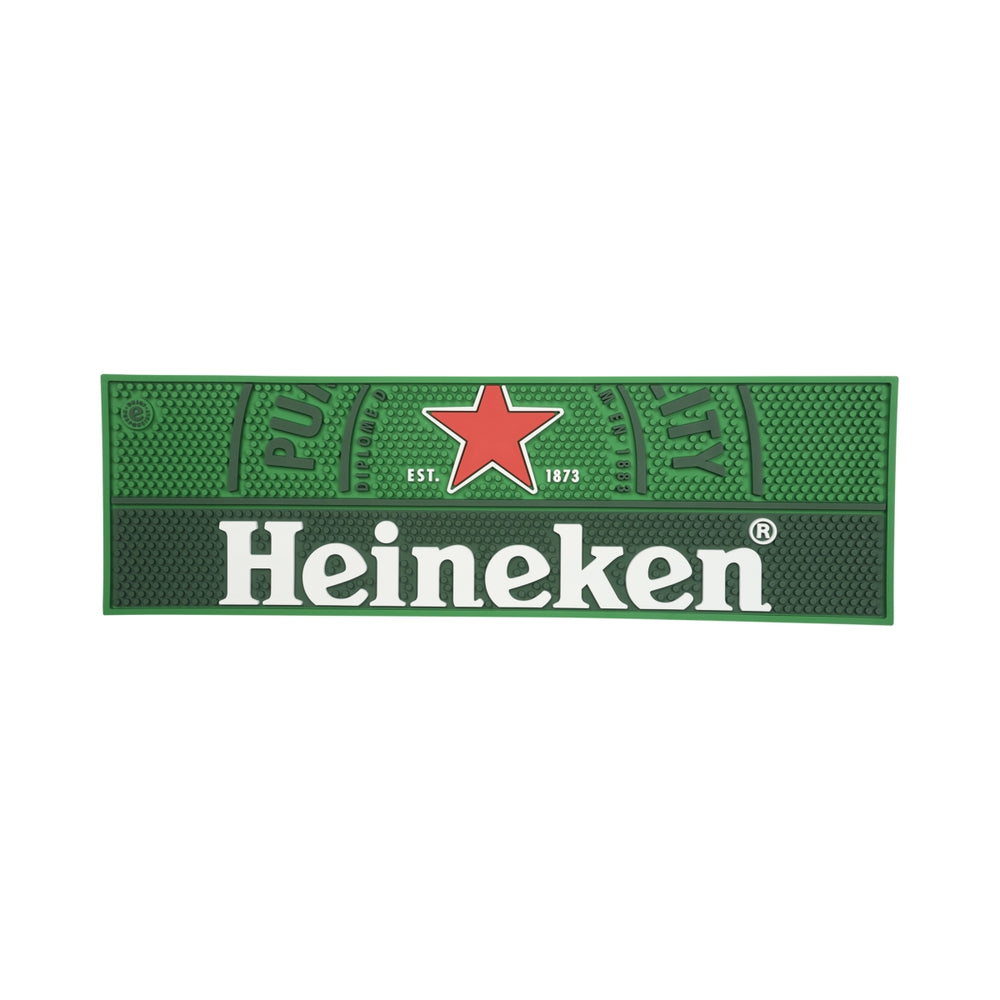 Heineken Bier Barmatte Barzubehör 59,7x18,3x1cm Grün Genoppt