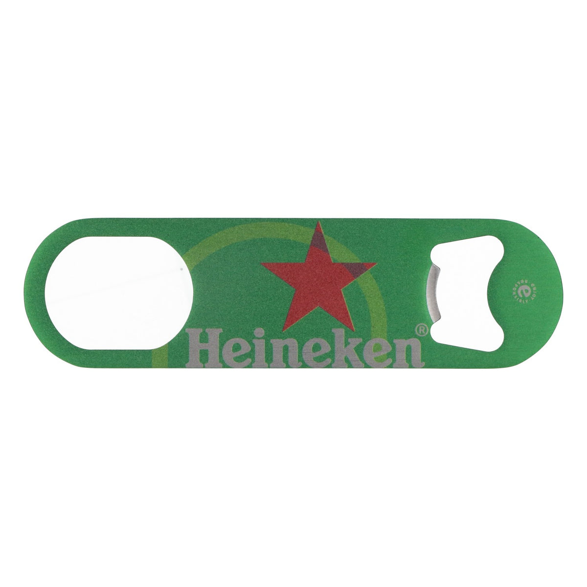 Heineken Bier Flaschenöffner Kapselheber Öffner Barzubehör Grün längliche Öffnung – Ansicht 2