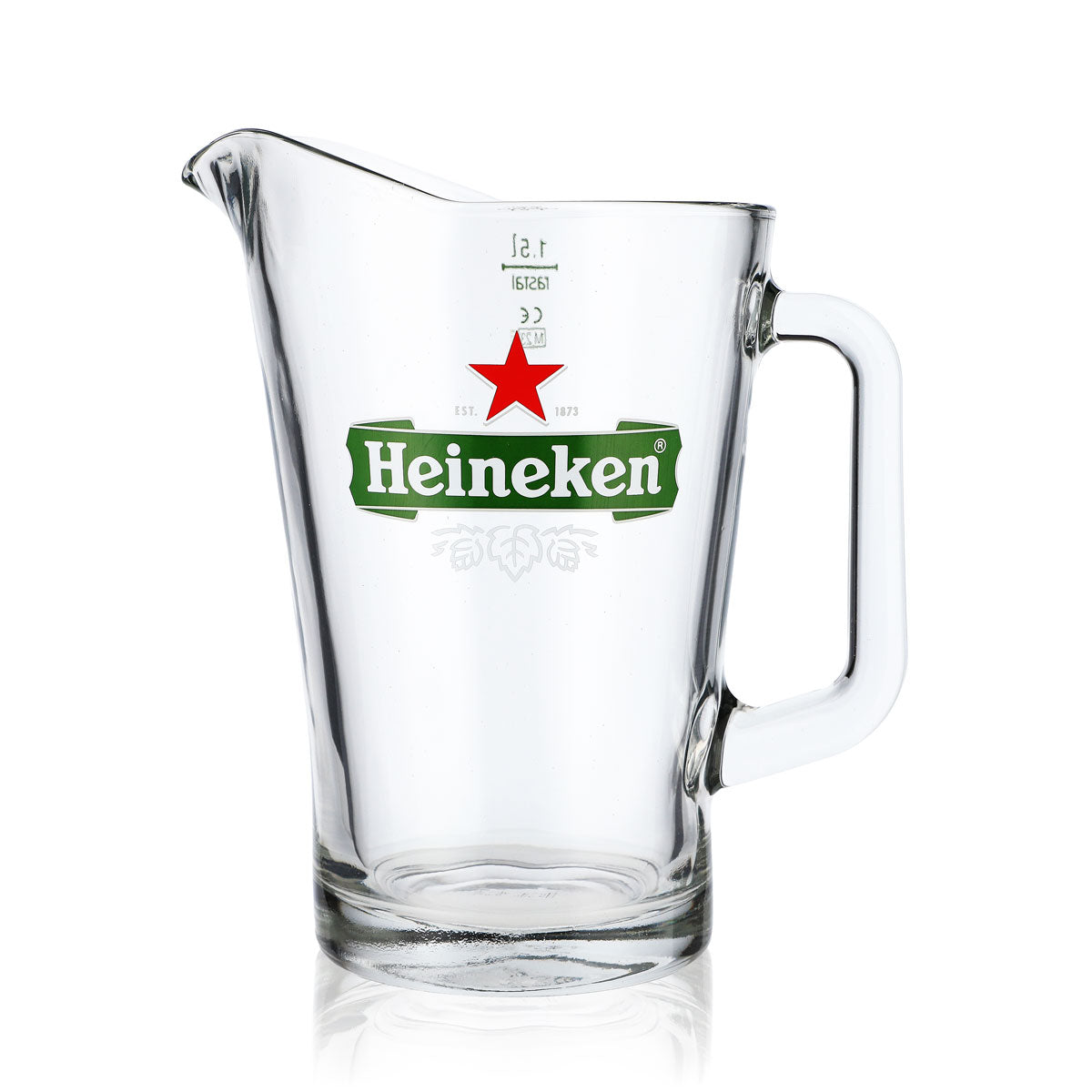 Heineken Bier Glas 1,5l Karaffe Pitcher Bierseidel Blattlogo rastal Lousiana