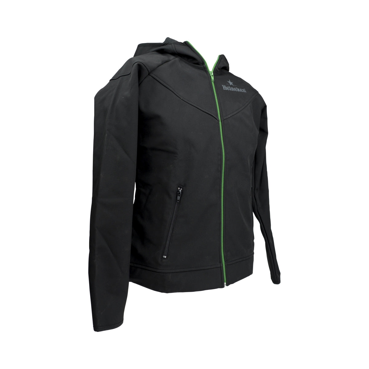 Heineken Bier Jacke Damen Gr. L Schwarz/Grün Softshell mit Reißverschluss – Ansicht 2