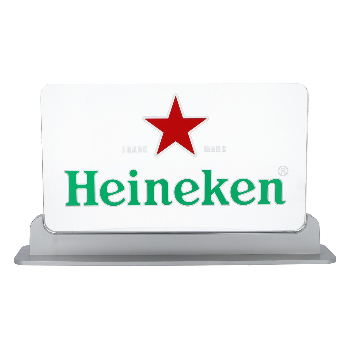 Heineken Bier Leuchtreklame Leuchtwerbung Schild Transparent Silber Boden – Ansicht 2