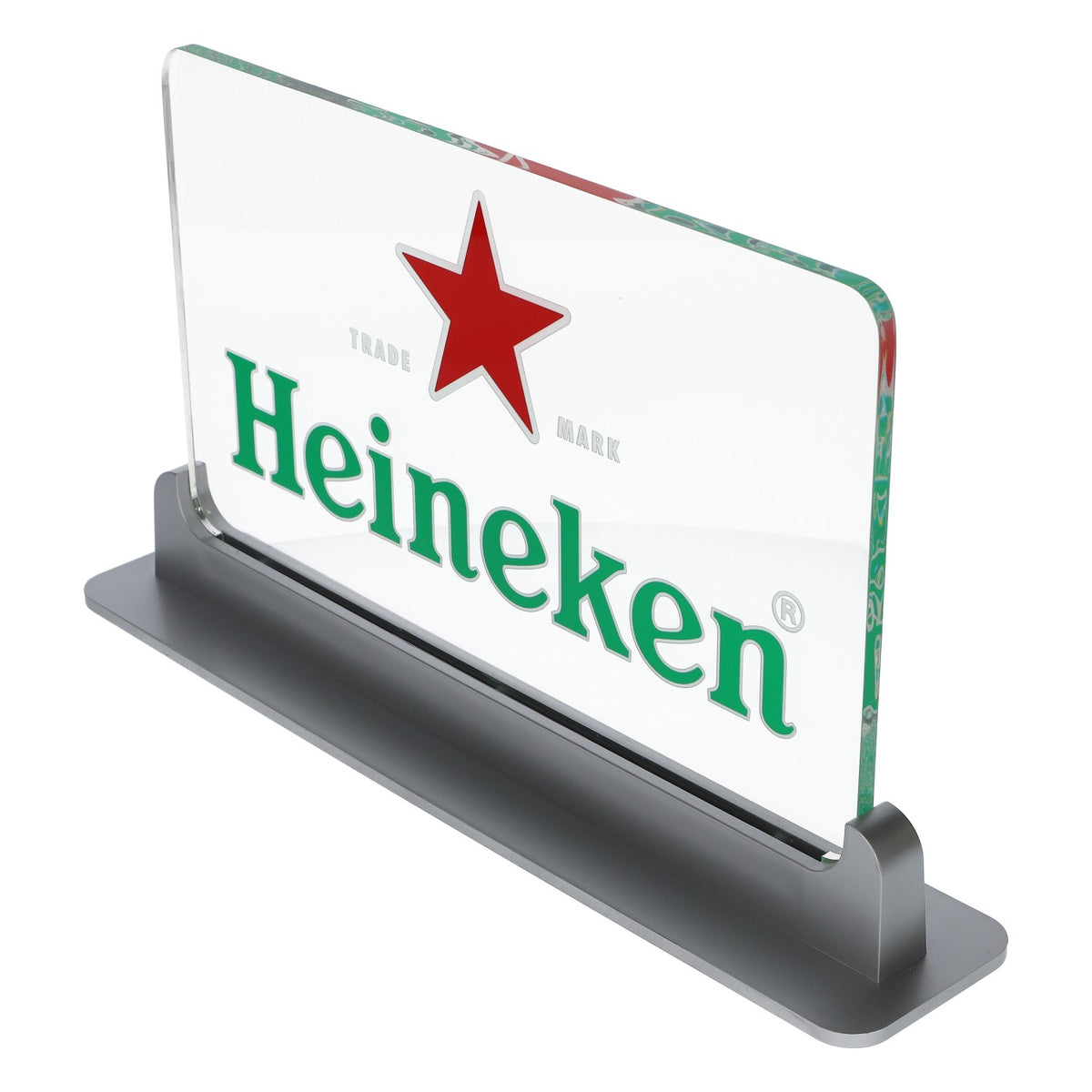Heineken Bier Leuchtreklame Leuchtwerbung Schild Transparent Silber Boden – Ansicht 5