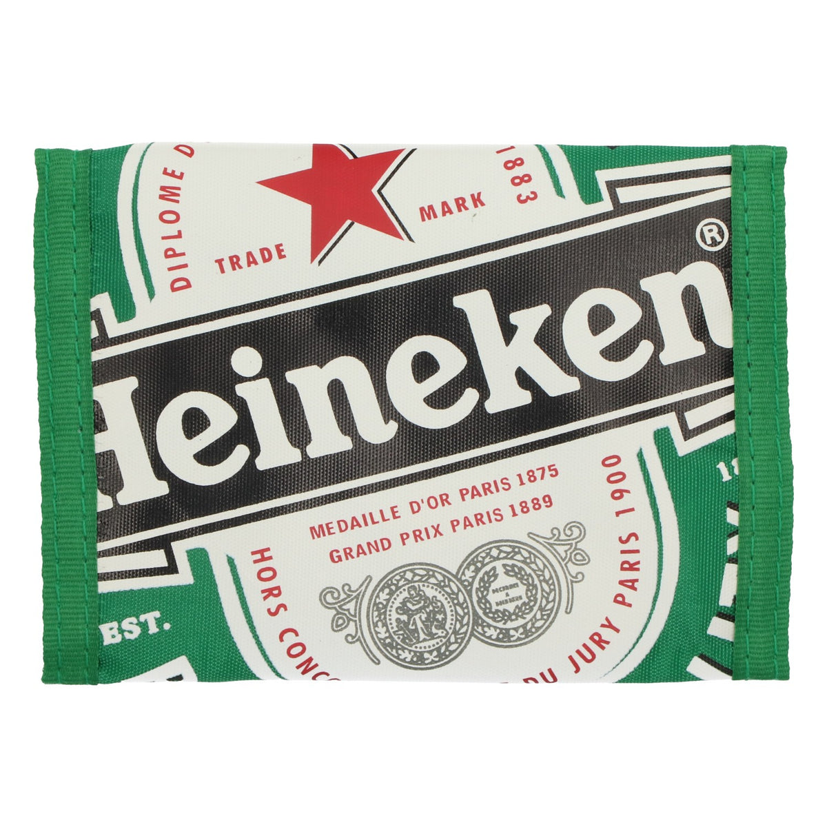 Heineken Geldbeutel Portemonnaie grün Klettverschluss Kleingeldfach Bier Fan